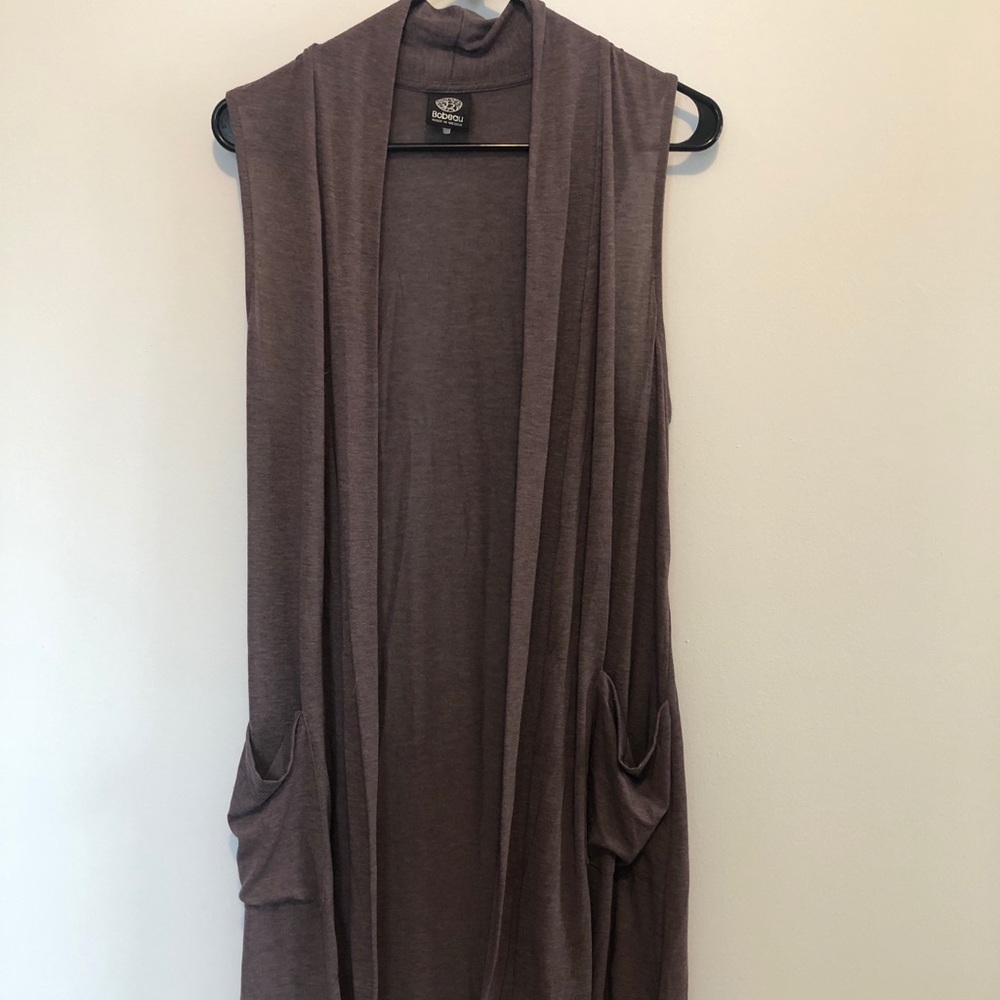 Bobeau long vest with pockets